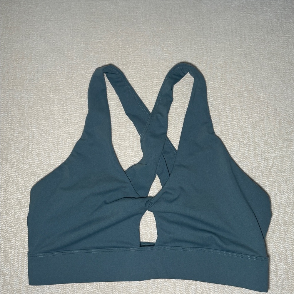 Fabletics Teal Cross-Back Sports Bra